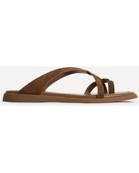 Linzi - Linea Faux Suede Flat Sandals - Lyst