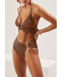 WOVCOR - Halterneck Ring Detail Ruched Bikini Set - Lyst