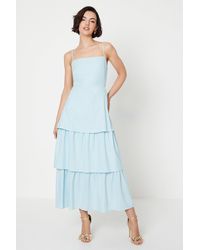 Oasis - Tie Back Tiered Maxi Dress - Lyst