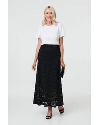 Izabel London - Lace Texture Layer High Waist Maxi Skirt - Lyst