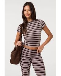 Pink Vanilla - Stripe Crew Neck Baby T-Shirt - Lyst
