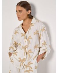 Apricot - Embroidered Palm Trees Shirt - Lyst