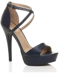 AJVANI - High Heel Crossed Straps Platform Sandals - Lyst