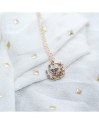 The Colourful Aura - Half Moon Zircon Minimalist Pendant Necklace - Lyst