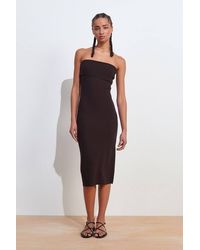 Dilvin - Strapless Bodycon Midi Dress - Lyst