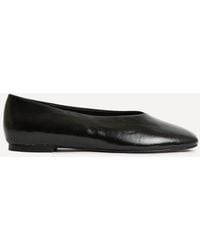 Linzi - Structure Faux Leather Square Toe Ballet Flats - Lyst