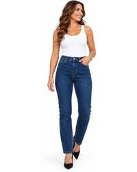 Paulo Due - High Waist Slim Fit Straight Leg Stretch Jeans - Lyst