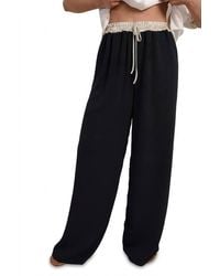 IKRUSH - Marina Drawstring Shiny Waist Wide Leg Trouser - Lyst