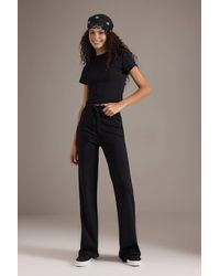 WOVCOR - Stretch Woven Crop Top & Trousers Co-Ord Set - Lyst