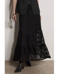 Apricot - Floral Lace Tiered Midi Skirt - Lyst