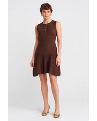 Dilvin - Sleeveless Seamless Knit Skater Mini Dress - Lyst