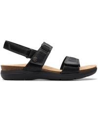 Clarks - April Clover Combination Flat Sandals - Lyst