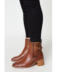 Oasis - Jemillah Elastic Gusset Strap Detail Low Heel Ankle Boots - Lyst