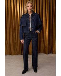 WOVCOR - Plain Collared Button Front Cape Jacket - Lyst