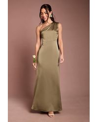 Coast - Honoured Petite Drape One Shoulder Satin Maxi Bridesmaid Dress - Lyst
