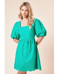 Dorothy Perkins - Petite Embroidered Square Neck Mini Dress - Lyst