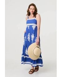 Izabel London - Ikat Print Sleeveless A-Line Maxi Dress - Lyst