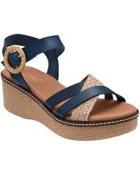 Lotus - 'Amalia' Leather Wedge Sandals - Lyst