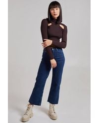 Pink Vanilla - Ribbed Roll Neck Jumper With Cut Out Detail - Lyst