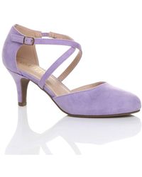 AJVANI - Mid Heel Crossed Straps Court Shoes - Lyst