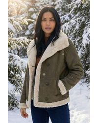 Roman - Borg Collar Aviator Jacket - Lyst