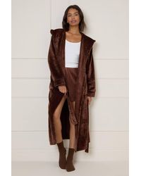 Dorothy Perkins - Velour Hooded Dressing Gown - Lyst