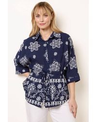 Blue Vanilla - Short Sleeve Button Up Collar Blouse - Lyst