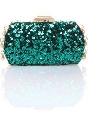 AJVANI - Sequin Hard Shell Pearl Evening Party Wedding Clutch Bag - Lyst