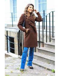Double Second - Double Breasted Belted Coat - Lyst