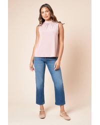 Dorothy Perkins - High Neck Tie Back Jersey Top - Lyst