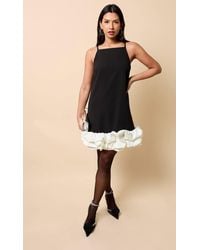 Little Mistress - Cream Contrast Hem Mini Dress - Lyst