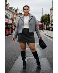 WOVCOR - High Waist Mini Skort W/ Pocket Detail Structured Fit - Lyst
