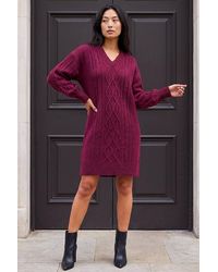 Roman - Petite Cable Knit Shift Dress - Lyst