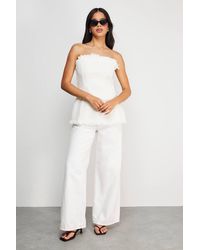 Warehouse - Fray Detail Denim Bandeau Top - Lyst