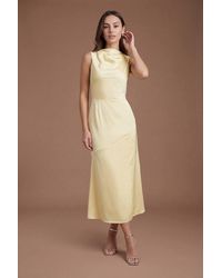 Coast - Cowl Neck Sleeveless Satin Midi Dress - Lyst