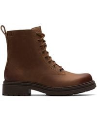 Clarks - Orinoco 3 Style Walnut Leather Ankle Boots, Lace Up - Lyst