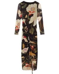 Ted Baker - Long Sleeve Round Neck Regular Fit Midi Dress - Lyst