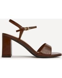 Linzi - Reveal Faux Leather Block Heeled Sandals - Lyst
