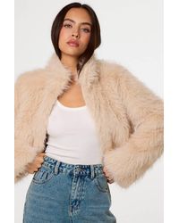 Pink Vanilla - Cropped Fur Jacket - Lyst