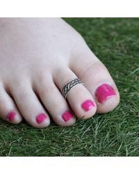 The Colourful Aura - Bohemian Midi Beach Stacking Band Toe Ring - Lyst