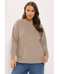Yours - Crew Neck Knitted Jumper - Lyst