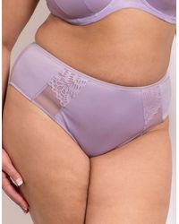 ADELIA - Kin Full Brief Lace Detail Mesh Knickers - Lyst