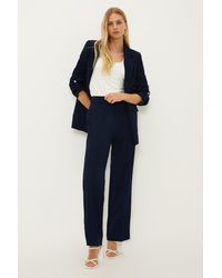 Oasis - Pin Stitch Crepe Straight Leg Tailored Trousers - Lyst