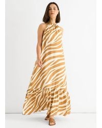 Gini London - Zebra Print Halter Neck Maxi Dress - Lyst