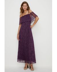 Oasis - Pleated Strappy Tiered Lace Maxi Dress - Lyst