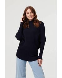 Izabel London - Striped Texture Batwing Sleeve Jumper - Lyst