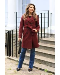 Double Second - Double Breasted Belted Coat - Lyst