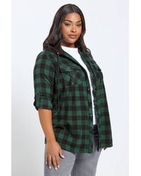 Yours - Hooded Check Shirt - Lyst