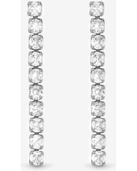 Jon Richard - Rhodium Plated & Cubic Zirconia Round Tennis Earrings - Lyst