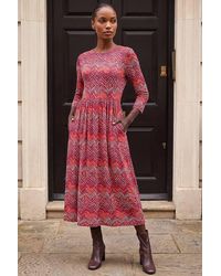 Roman - Zig Zag Print Midi Dress - Lyst